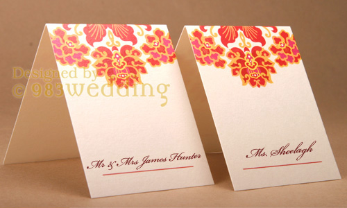 Chinese style place card