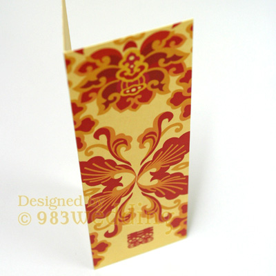 Fortune Red Flowers Wedding Card