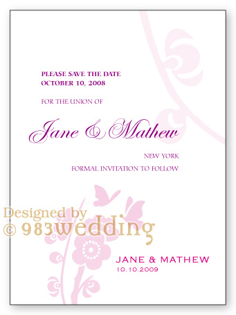 Happy Butterflies - Save the Date Card