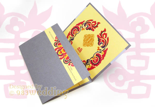 Silver Wedding Invitations - 3 panel version - Details