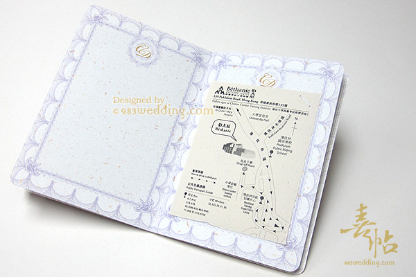 Map on the Passport Wedding Invitation