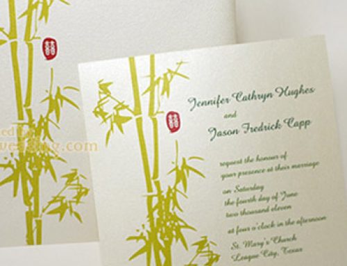 Bamboo wedding invitations and RSVP
