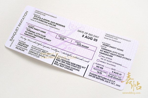 Boarding Pass Wedding Invitations