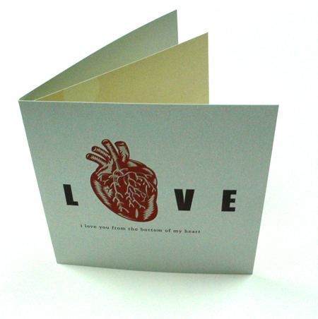 wedding card with the heart design