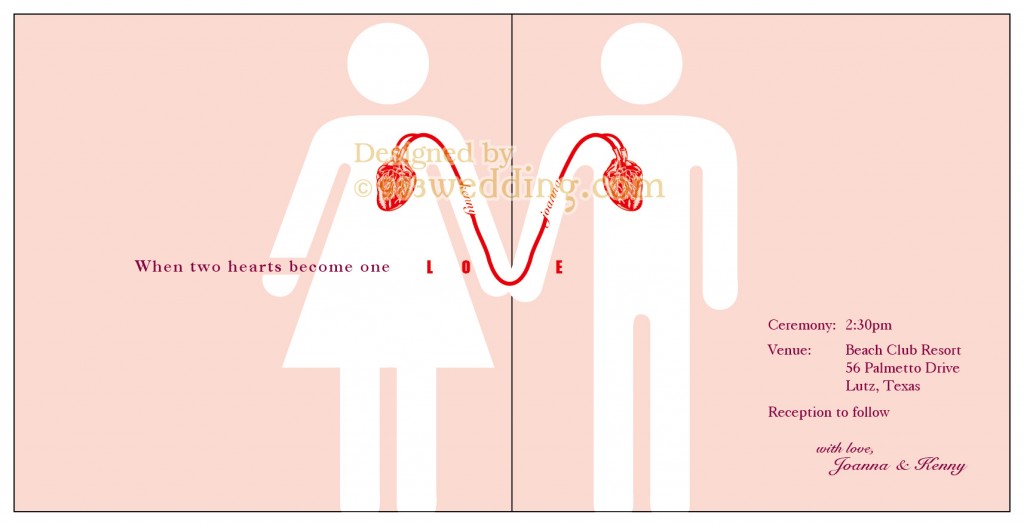 Insert Design of the Heart Wedding Invitation